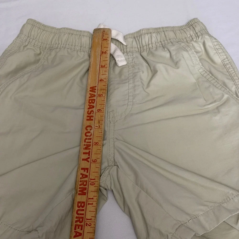 Lucky Brand Boys Khaki Chino Shorts Size S 8 Elastic Waist Drawstring Tan Casual